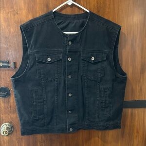 Biltwell Prime Cut black denim collarless vest